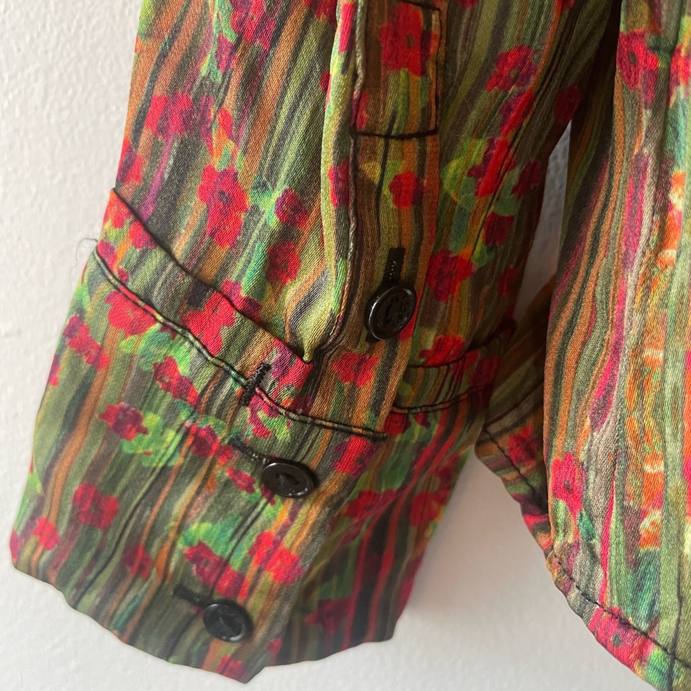 Sheer button down blouse - Picture 3 of 5
